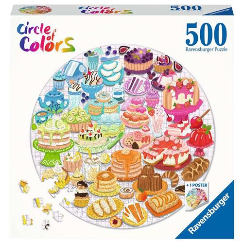 Ravensburger Round puzzle Circle of colors Desserts pastries - Legpuzzel - 500 stukjes