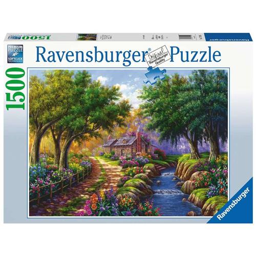 Ravensburger puzzel Cottage bij de rivier  - Legpuzzel - 1500 stukjes