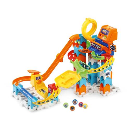 VTech Marble Rush Racing Set Electronic M200E Knikkerbaan - Educatief - 73 Onderdelen - Incl. 5 Knikkers met Licht- en Geluidseffecten - Cadeau - Vanaf 4 Jaar