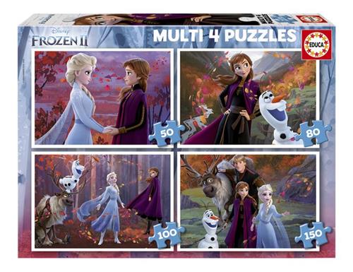 EDUCA - 4 puzzels - 50 tot 150 stuks - FROZEN DISNEY