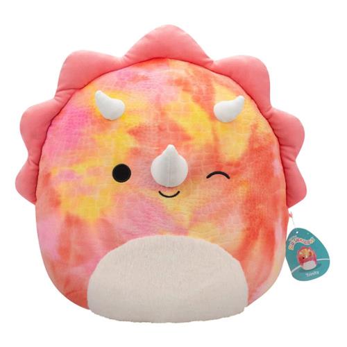 Squishmallows - Trinity Pink Tie-Dye Triceratops W/Fuzzy Belly and Winking 40cm Plush