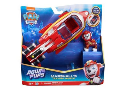 PAW Patrol Aqua Pups - Transformerend Dolfijnen-voertuig met Marshall-Speelfiguur