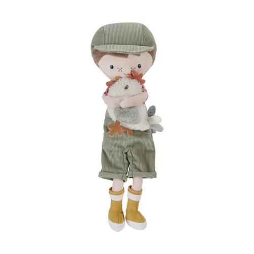 Little Dutch - Knuffelpop Boer Jim met kip  35 cm