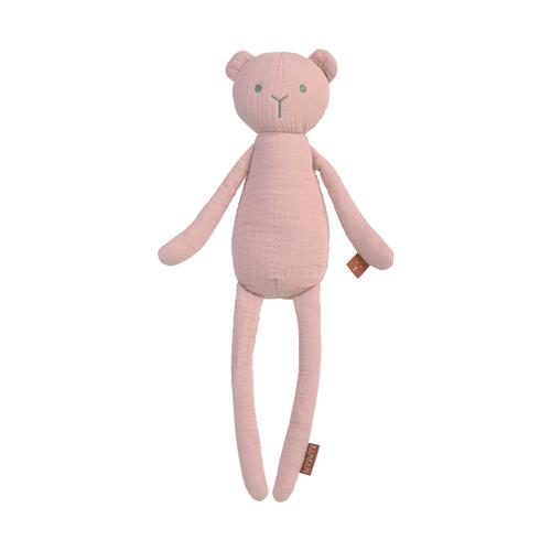 BamBam Organisch katoenen Knuffel Beer - Roze - Baby knuffel