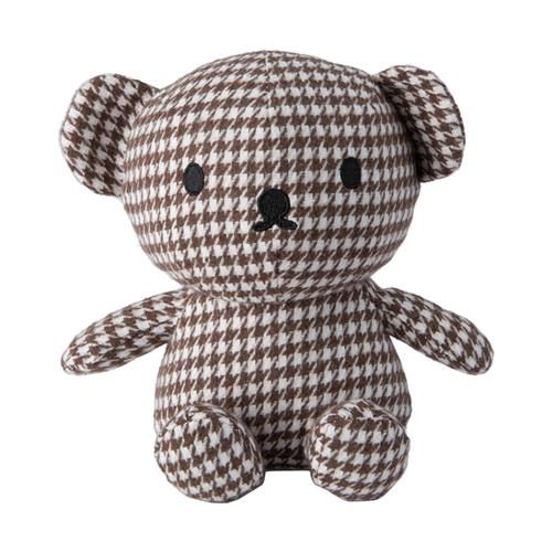 Nijntje Boris Bear Pied-de-Poule Knuffel 17 cm Brown