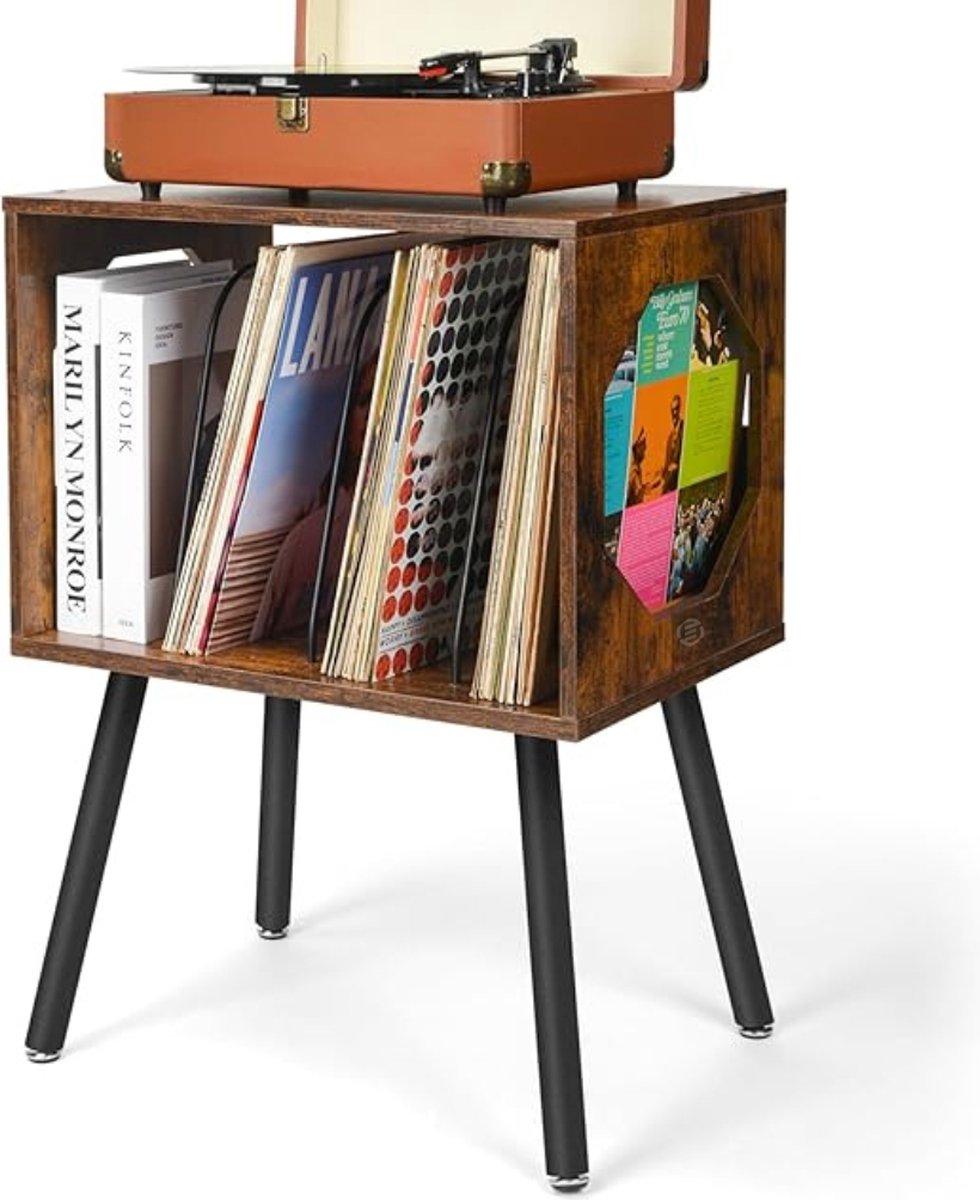VDD Vinyl Wish Lp Platen Vinyl Opbergkast - Opbergen Lp Vinyl Platen Boekenkast Vintage Bruin VDD Vinyl Wish Lp Platen Vinyl Opbergkast - Opbergen Lp Vinyl Platen Boekenkast Vintage Bruin