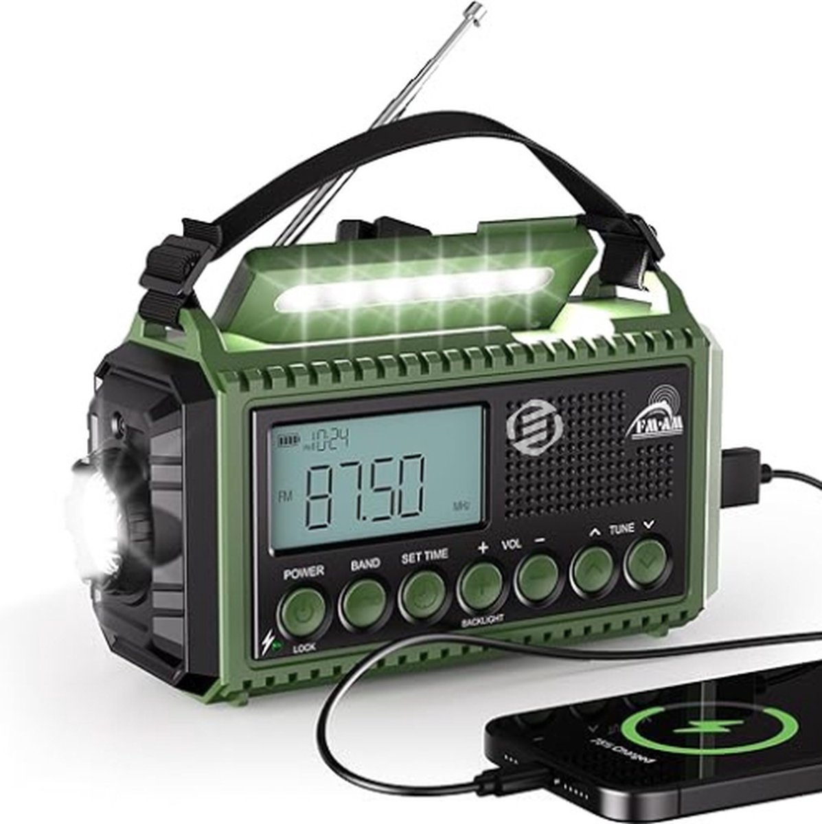 XSY-340 solar noodradio / 10.000 mAh powerbank / zaklamp